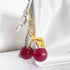 Cherry Charm Handbag Pendant Keychain for Women's Exquisite Internet-famous Crystal Cherry Bag Accessories High-Grade Pendant